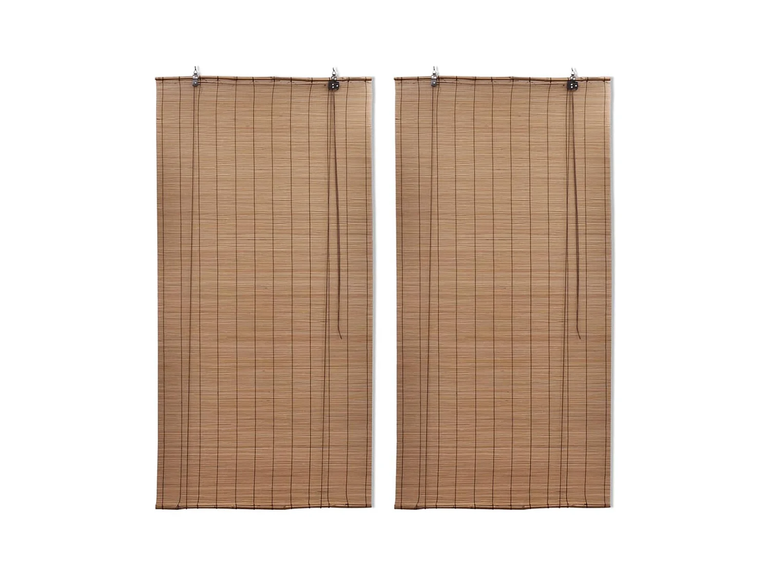 Bamboe rolgordijnen 2 stuks Bruin 120x220 cm
