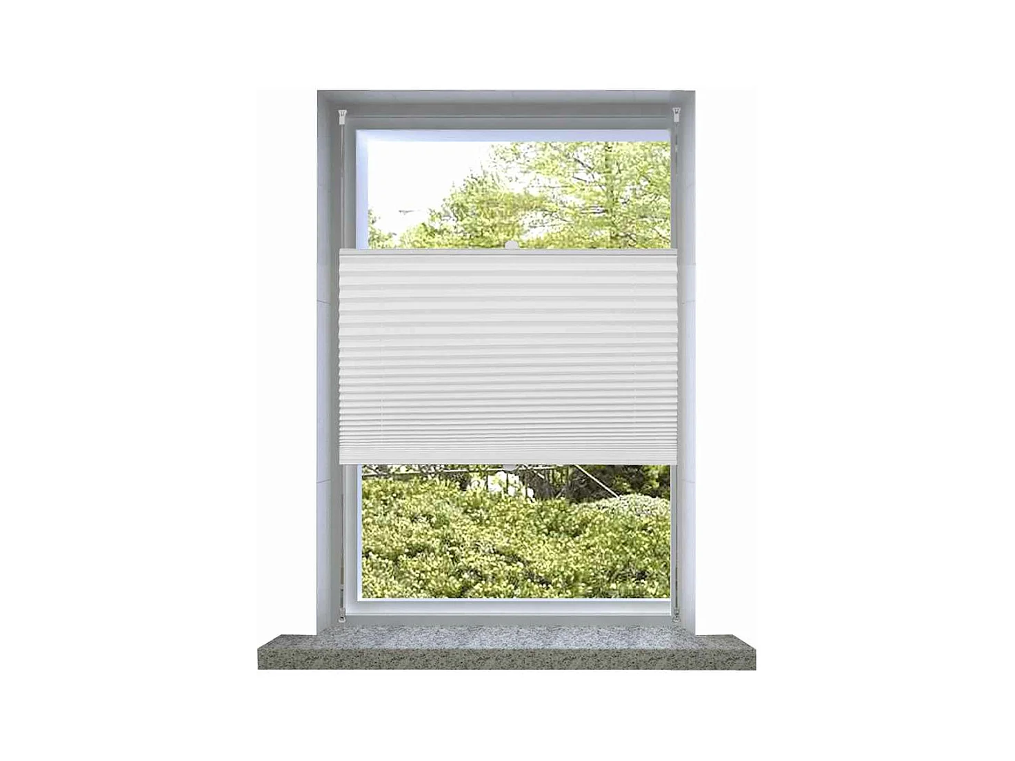 Plisségordijn 60x200 cm Wit