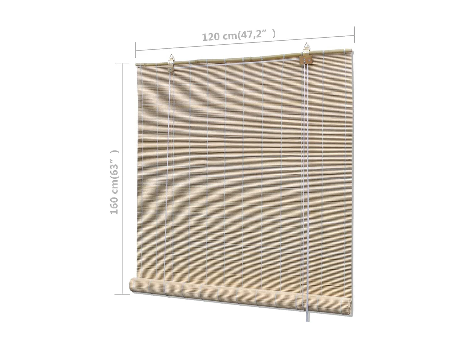 Cortinas de enrolar Bambu natural 2 unidades 120x160 cm