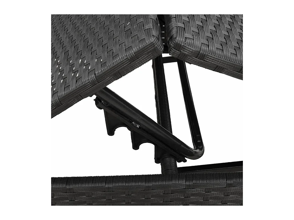 Chaises longues avec coussins lot de 2 noir résine tressée