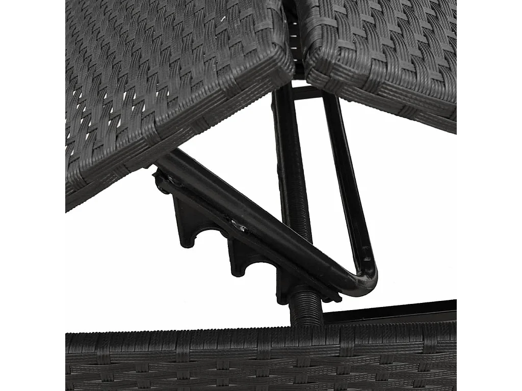 Chaises longues avec coussins lot de 2 noir résine tressée