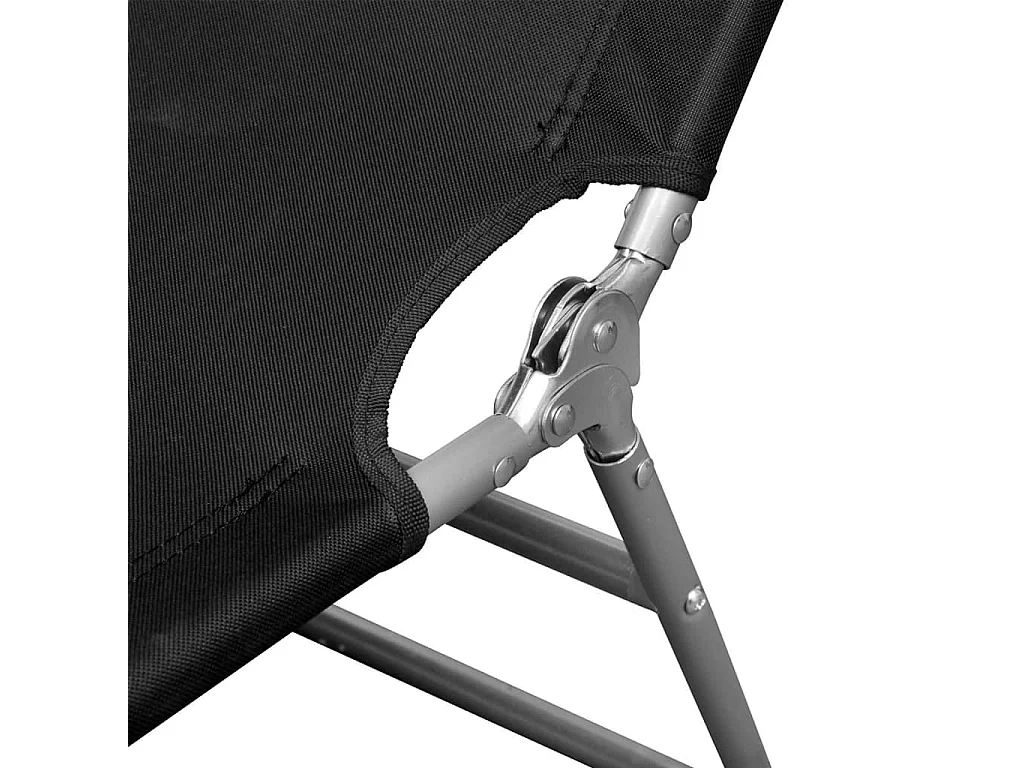 Chaise longue pliable acier enduit de poudre noir