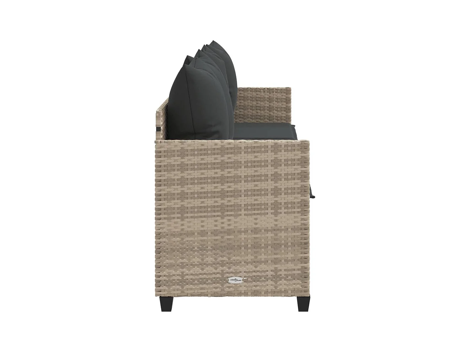 Espreguiçadeira com almofadas de resina tecida cinza claro