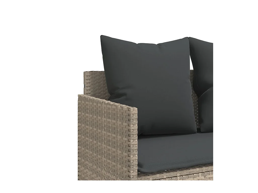 Espreguiçadeira com almofadas de resina tecida cinza claro