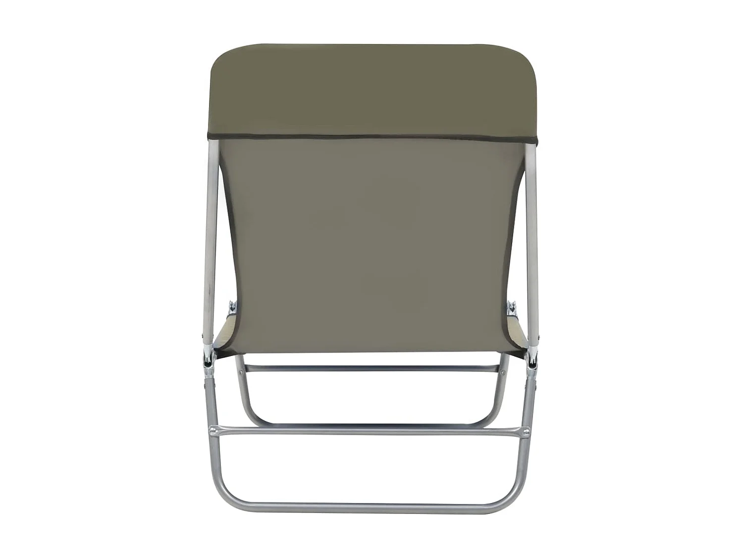 Chaises longues pliables lot de 2 Acier et tissu Taupe