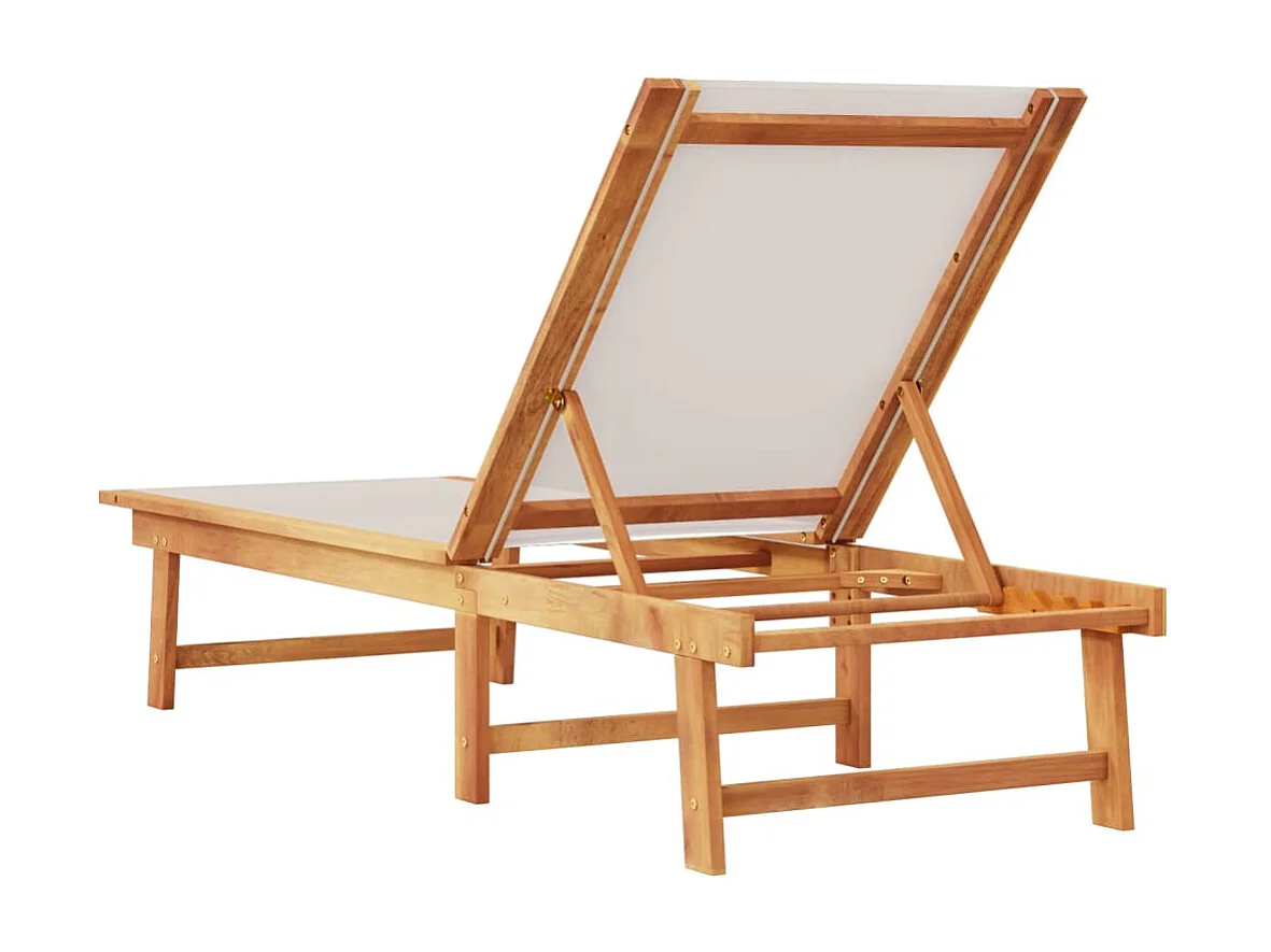 Sillón gris de madera maciza de acacia y textilene