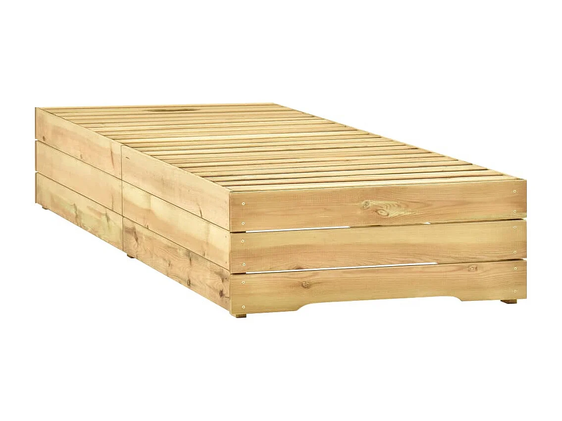 Chaise longue Bois de pin imprégné de vert