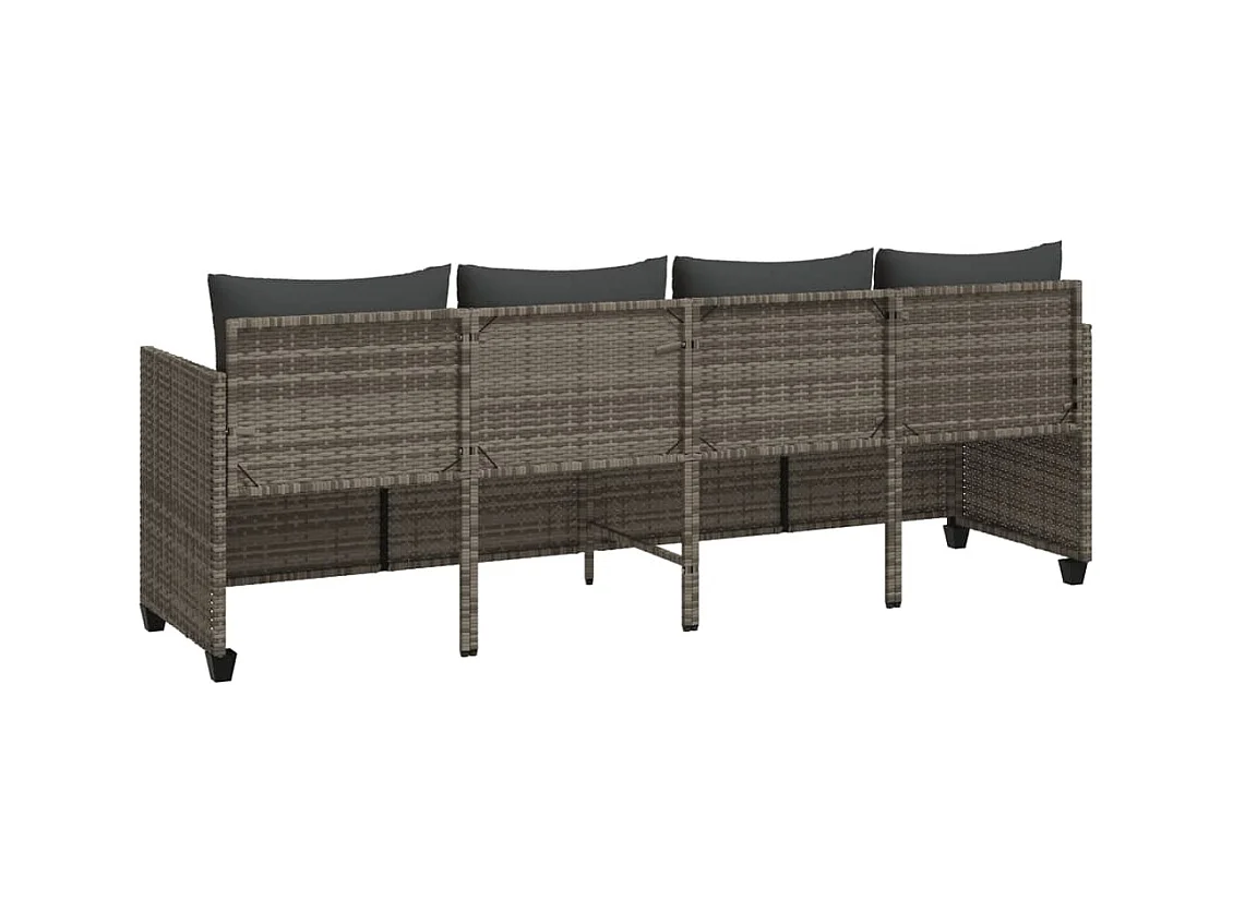 Espreguiçadeira com almofadas de resina tecida cinza