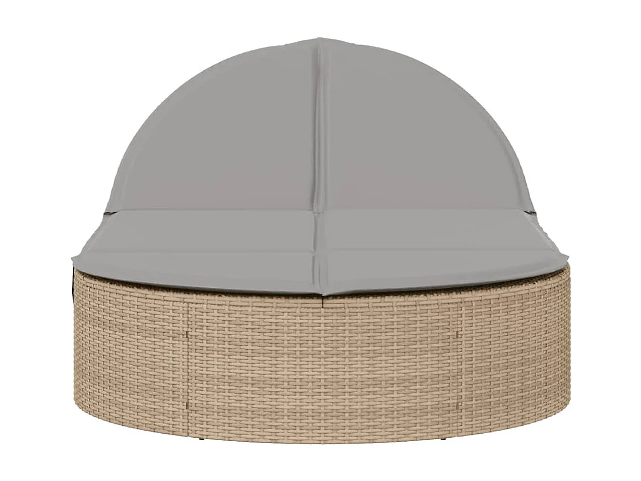 Poltrona lounge doppia con cuscini in resina intrecciata beige