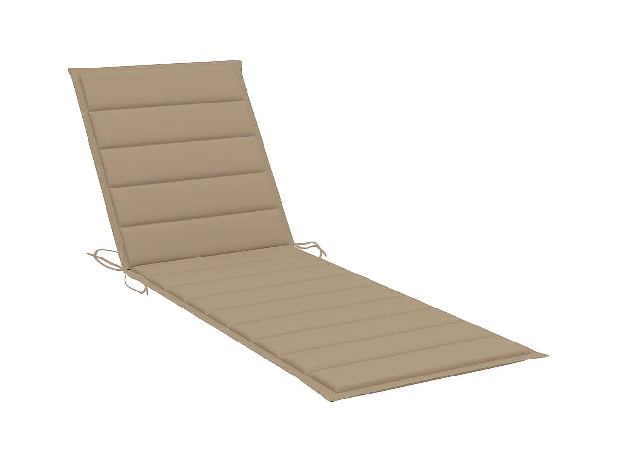 Chaise longue de jardin avec table et coussin Pin imprégné