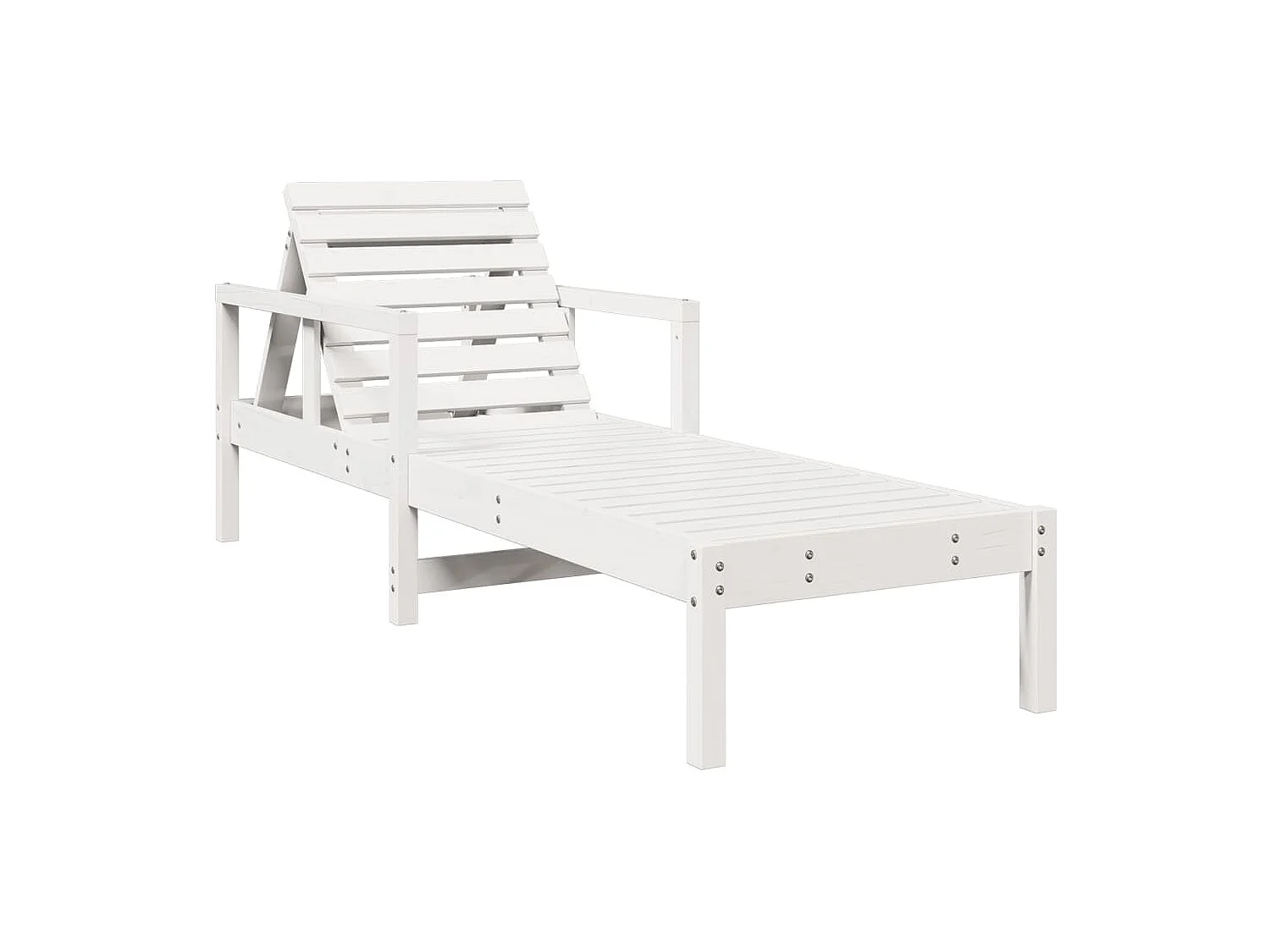 Chaise longue blanc 199,5x62x55 cm bois massif de pin