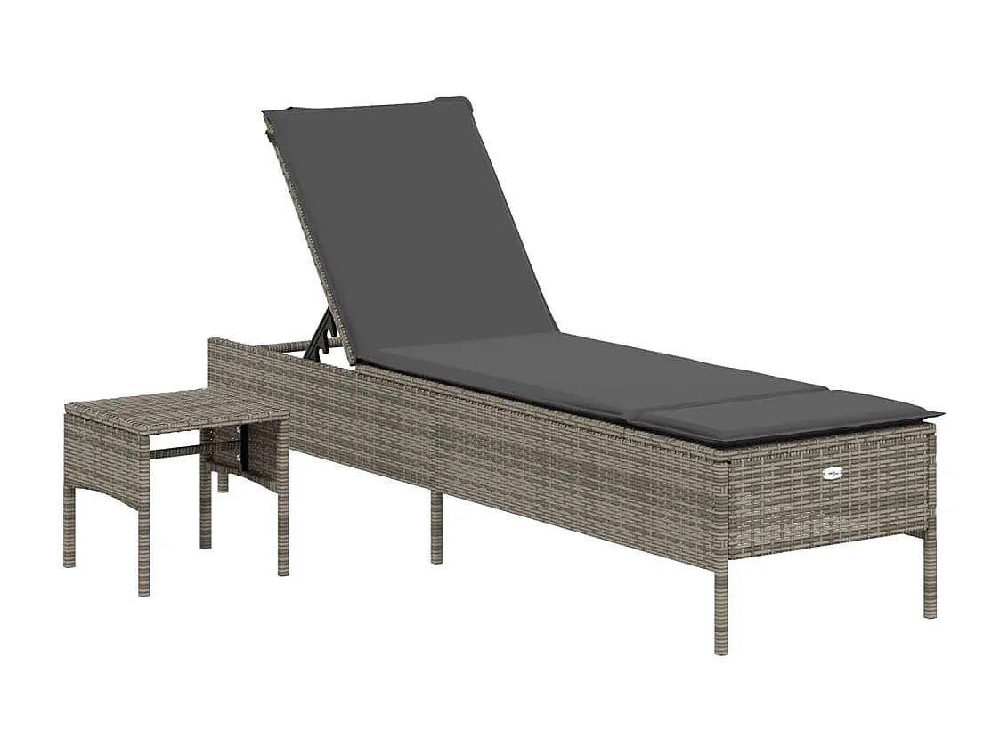 Juego de sillones con cojines 3 piezas polirratán gris