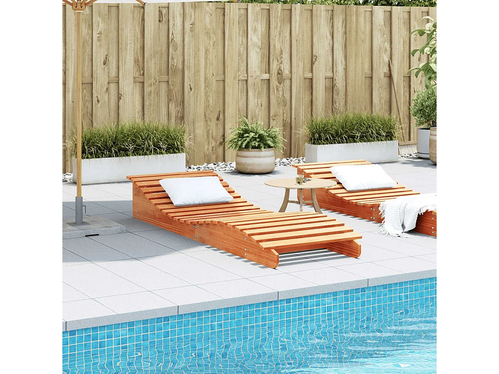 Poltrona lounge cerata marrone 205x70x31,5 cm in legno di pino massiccio