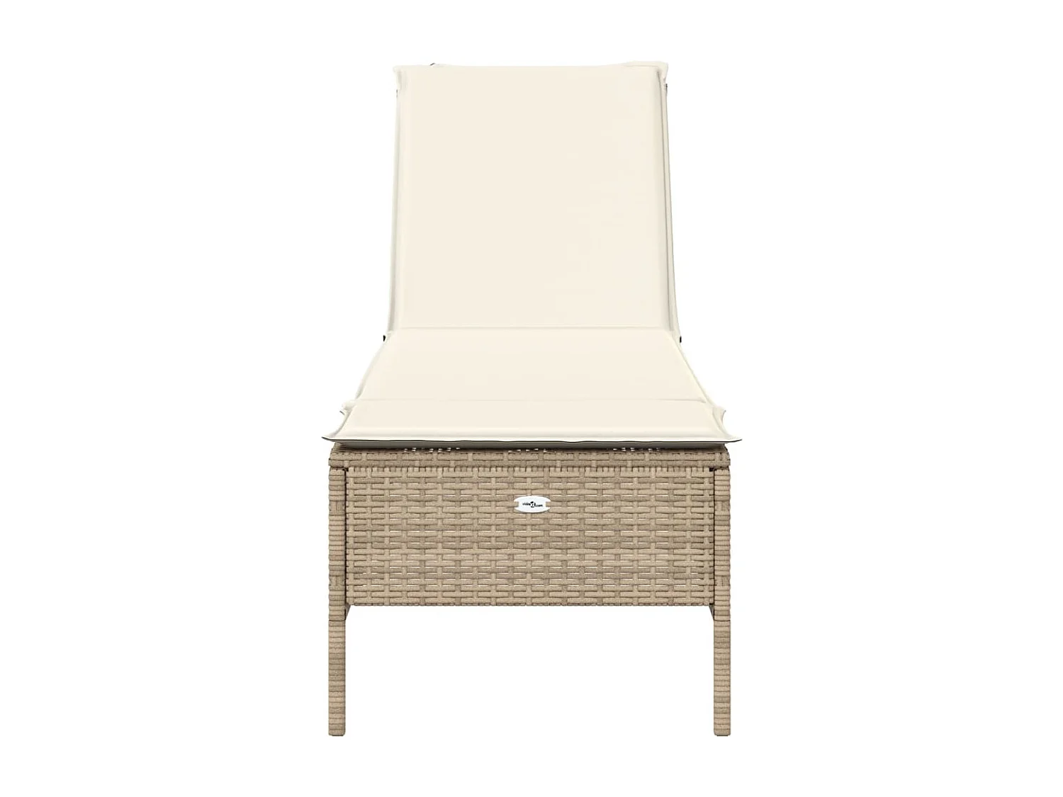 Poltrona lounge con cuscino in resina intrecciata beige