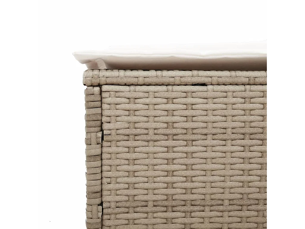 Poltrona lounge con cuscino in resina intrecciata beige