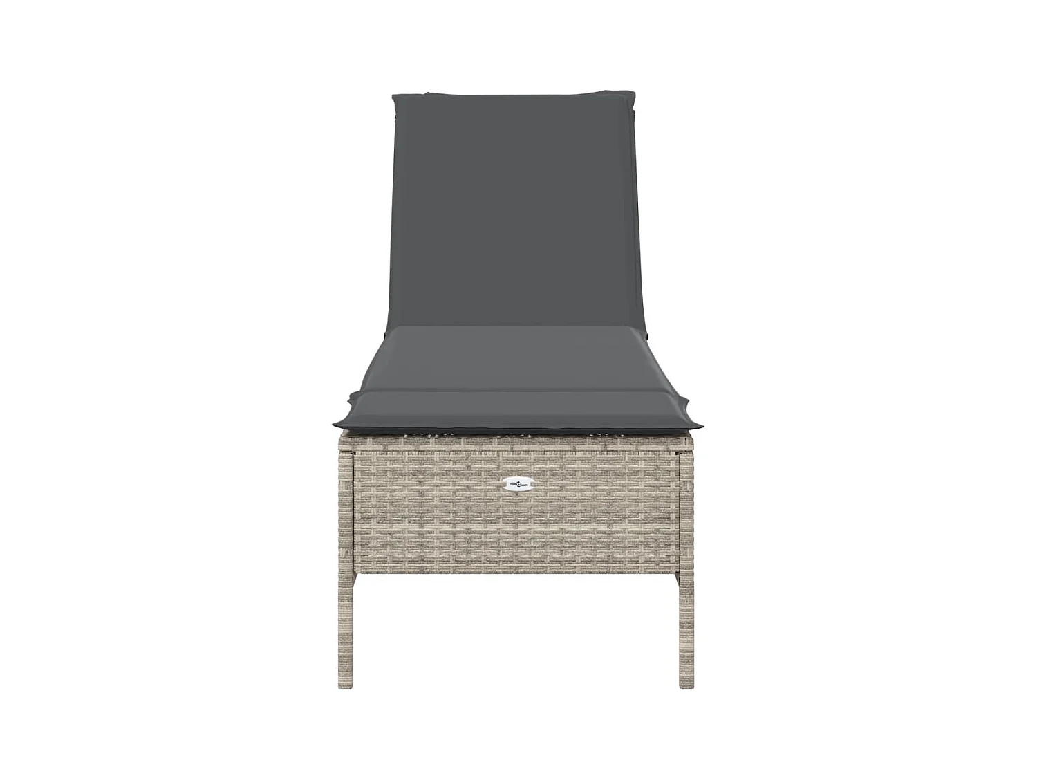 Chaise longue avec coussin gris clair résine tressée