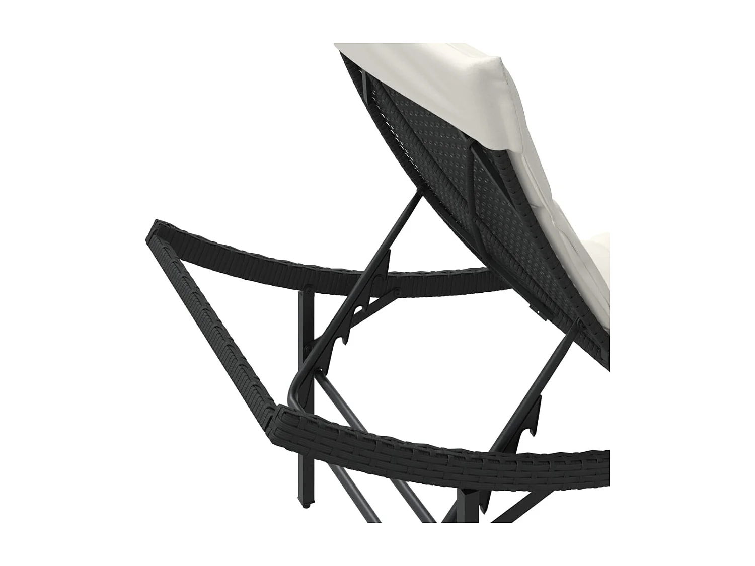 Chaises longues lot de 2 avec coussins noir résine tressée