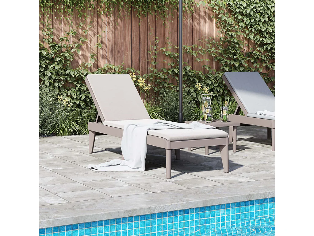 Chaise longue capuchino 186x60x29 cm PP