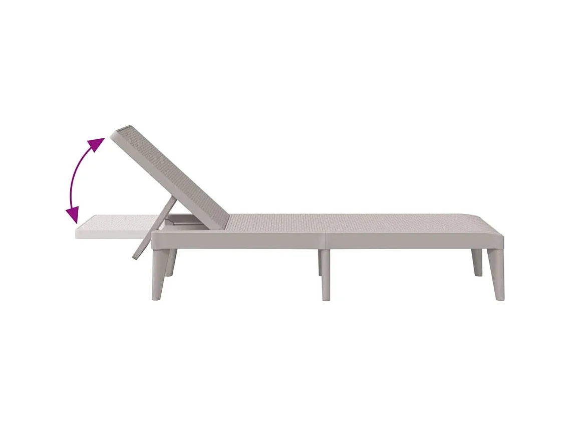 Chaise longue cappuccino 186x60x29 cm PP