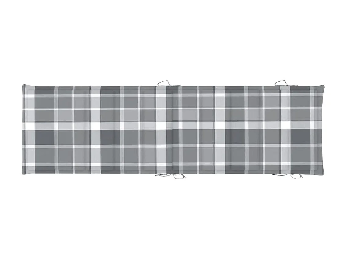 Chaises longues lot de 2 avec table et coussins Acacia solide