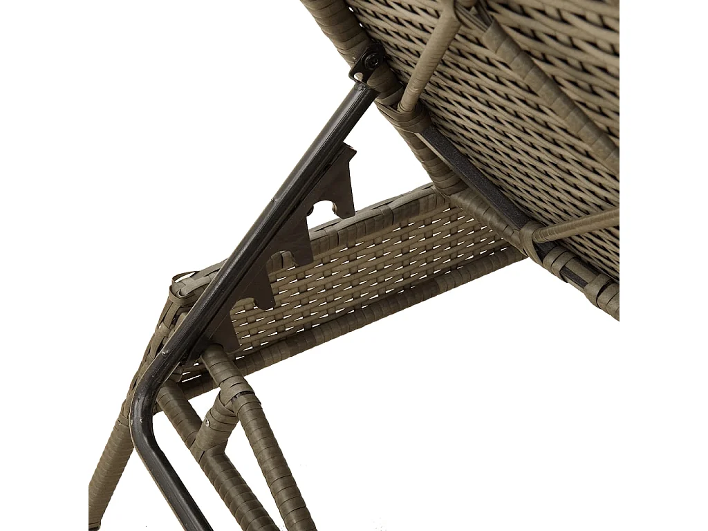 Chaises longues avec coussins lot de 2 gris résine tressée