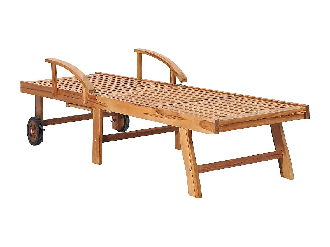 Poltrona lounge con cuscino rosso Legno massello di teak