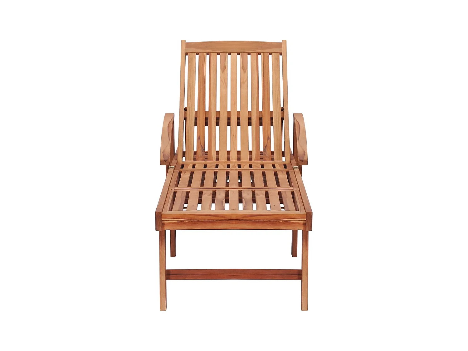 Loungestoel met rood kussen Massief teakhout