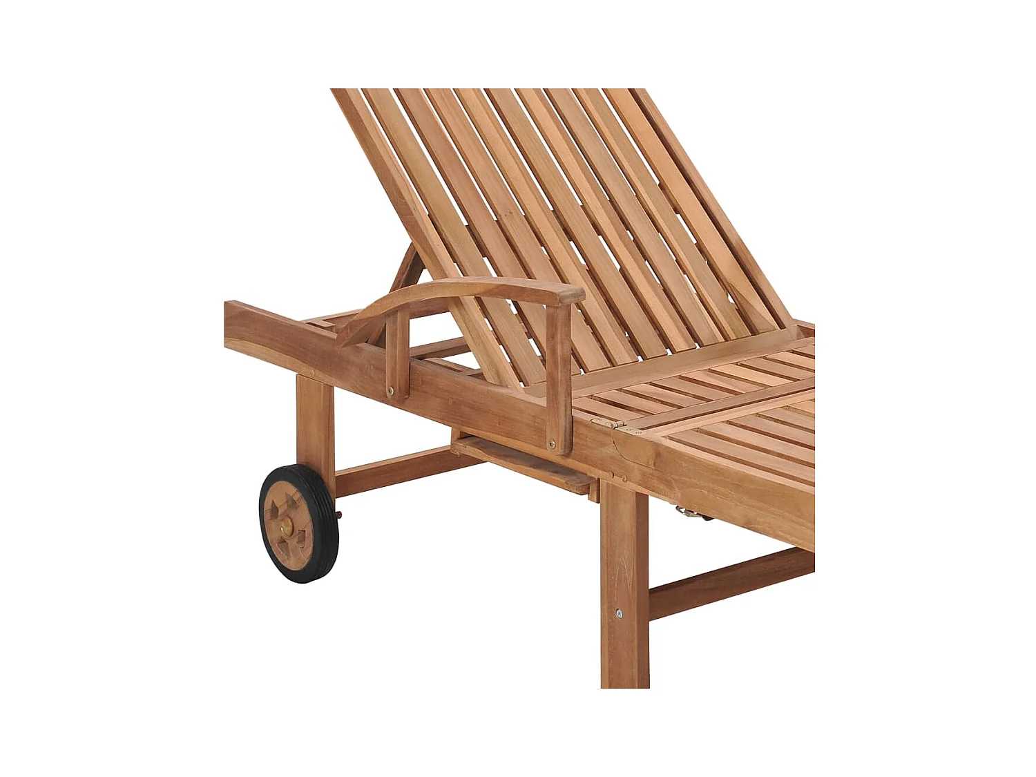 Loungestoel met rood kussen Massief teakhout