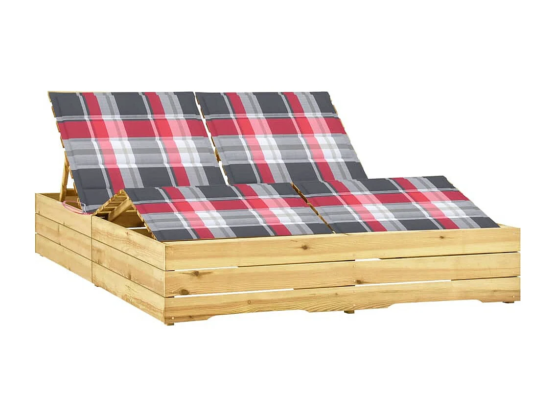 Sillón doble con cojines Madera de pino impregnada