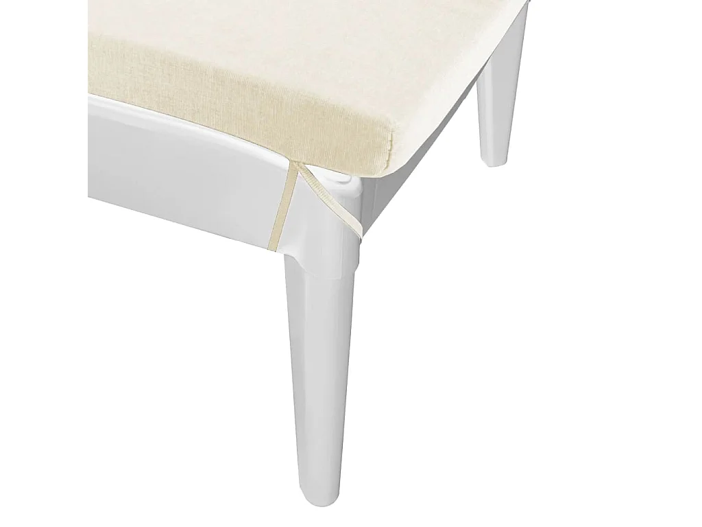 Chaise longue avec coussin blanc 186x60x29 cm PP