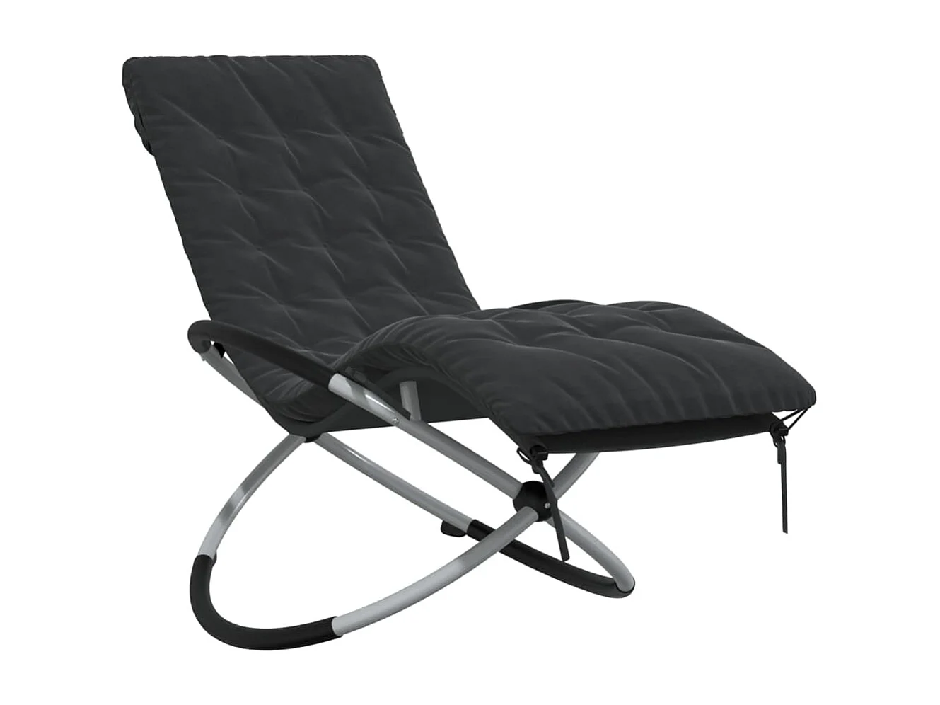 Geometrischer Loungesessel mit schwarzem und stahlgrauem Kissen