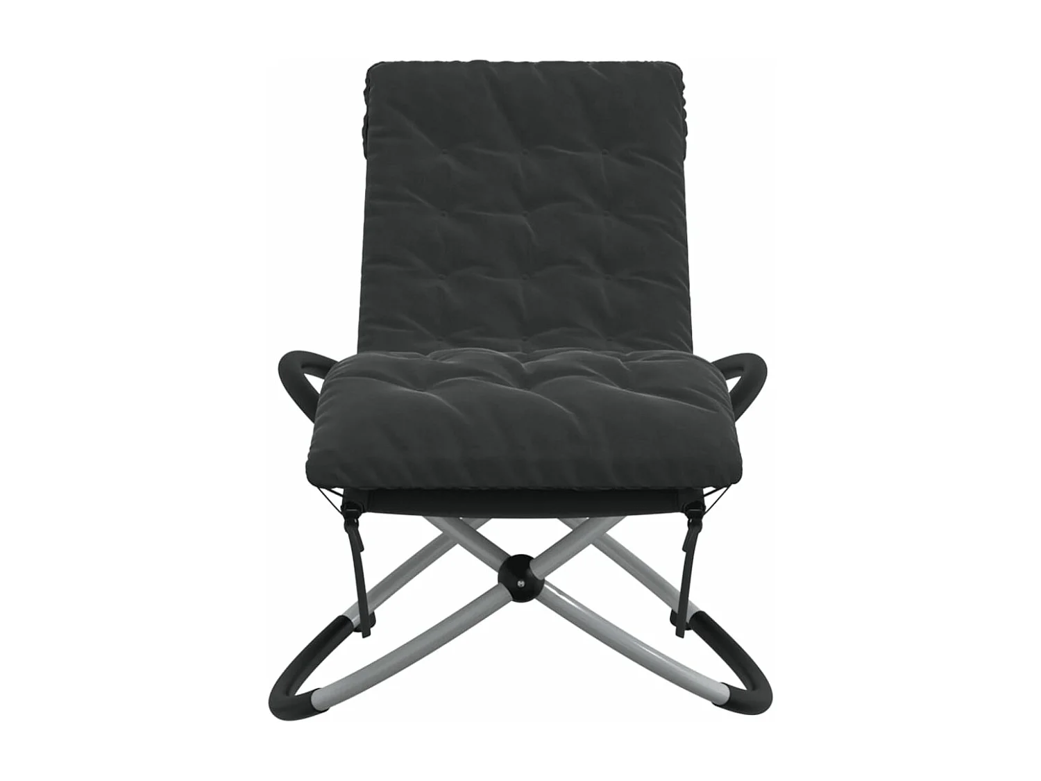 Geometrischer Loungesessel mit schwarzem und stahlgrauem Kissen