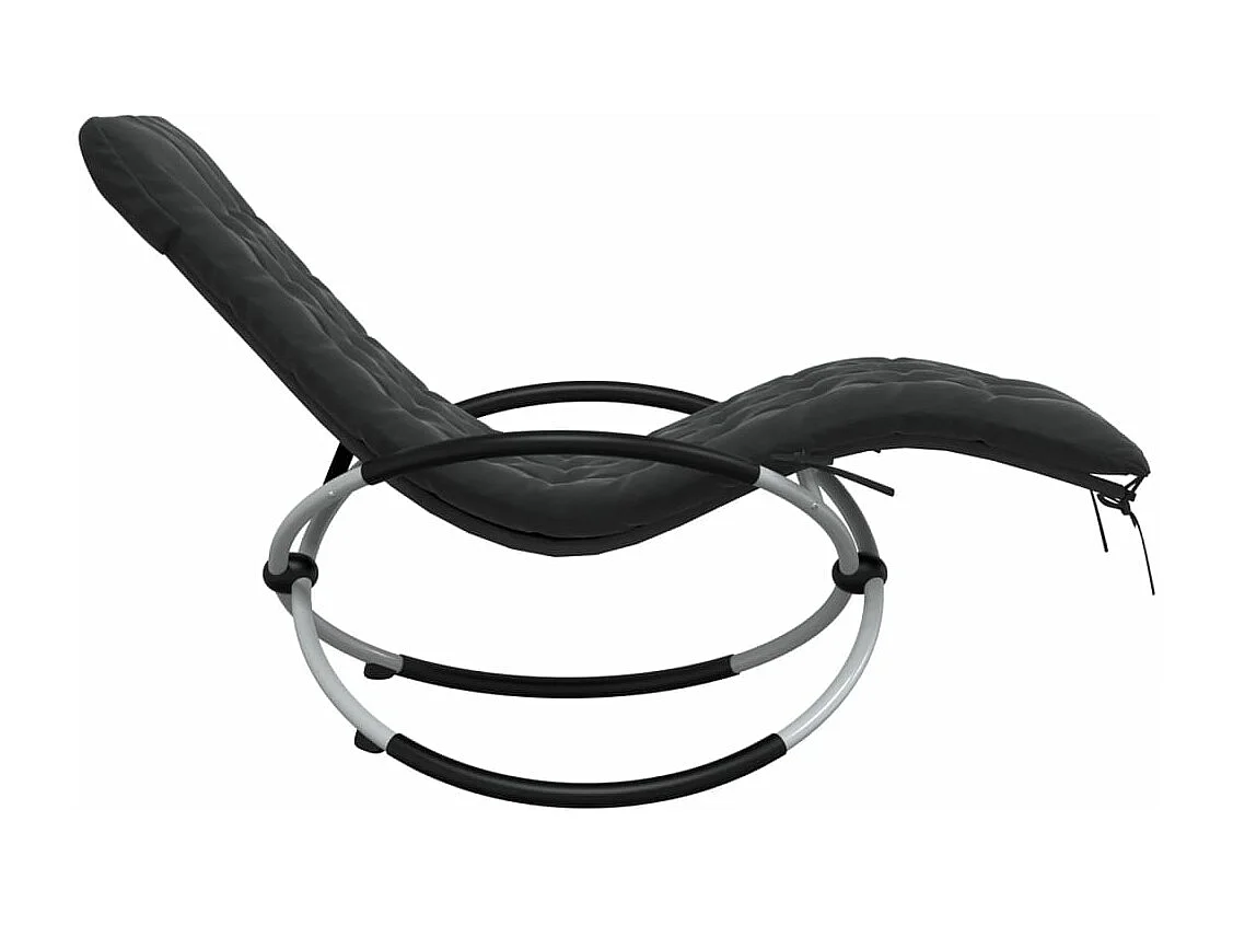 Geometrischer Loungesessel mit schwarzem und stahlgrauem Kissen