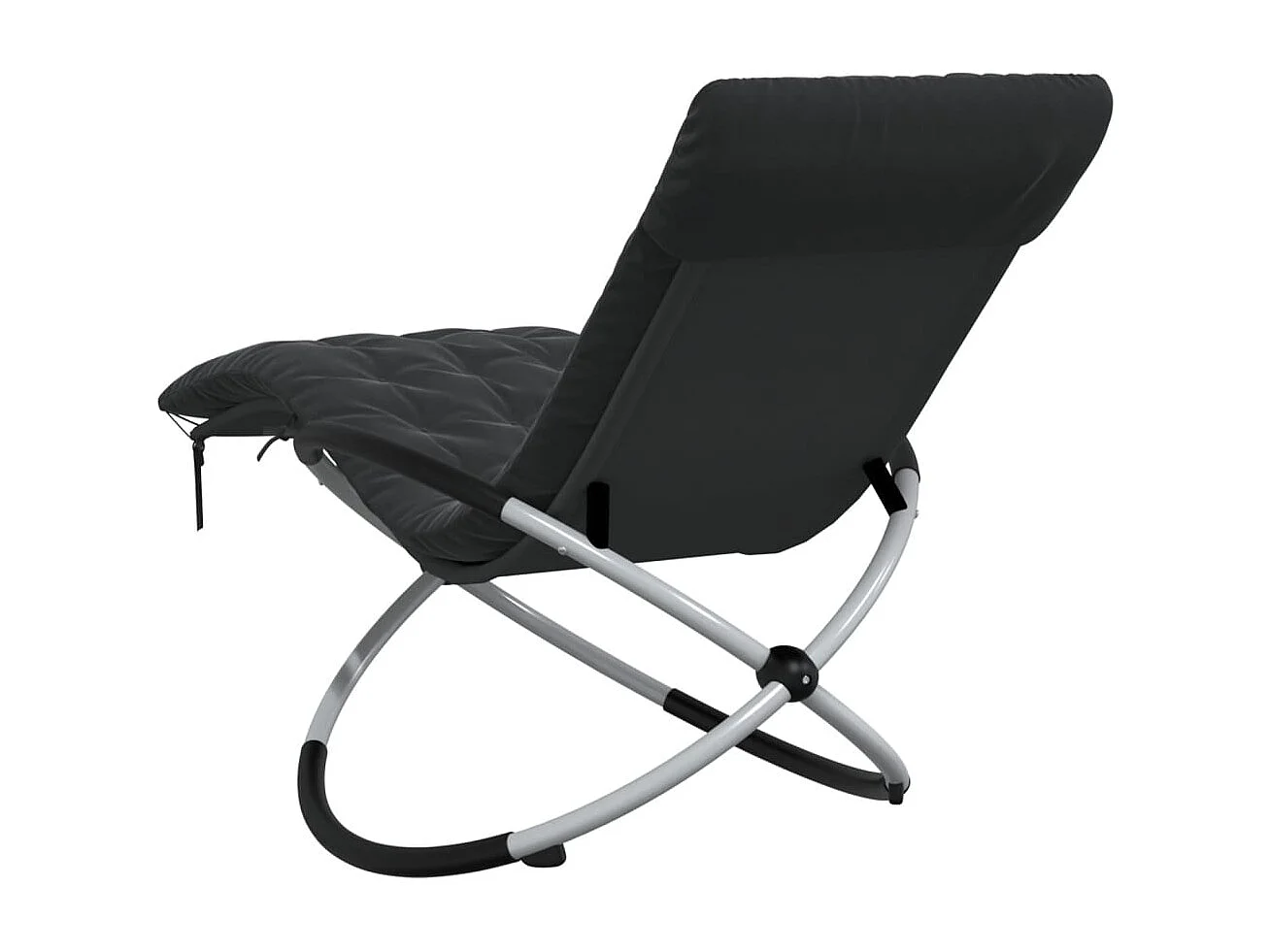 Geometrischer Loungesessel mit schwarzem und stahlgrauem Kissen