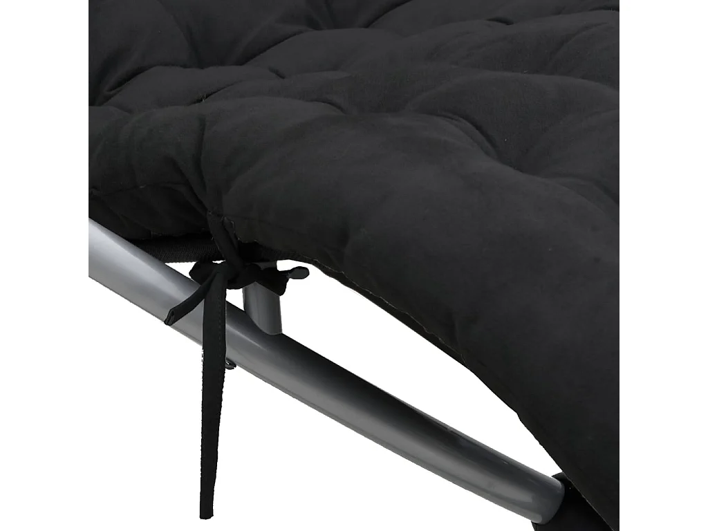 Geometrischer Loungesessel mit schwarzem und stahlgrauem Kissen