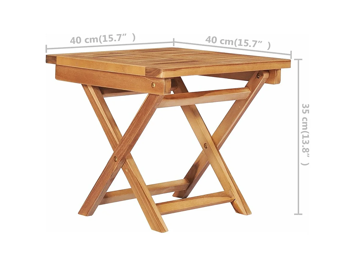 Loungestoel met tafel en kussen Massief teakhout