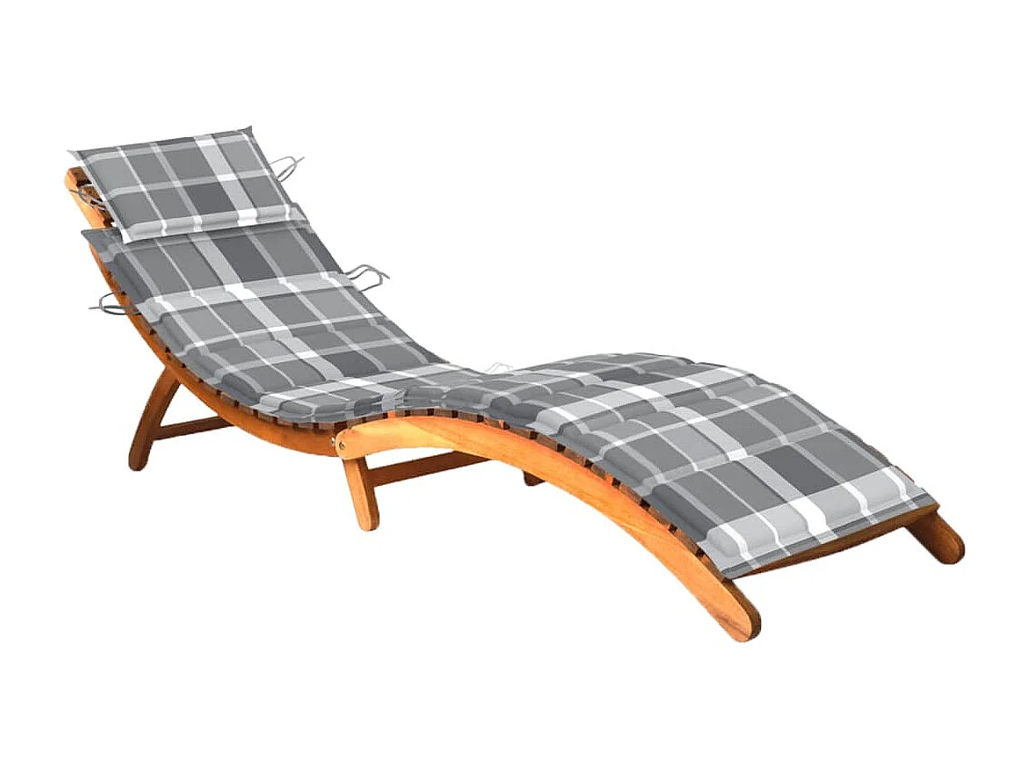 Chaise longue de jardin avec coussin Bois d'acacia solide