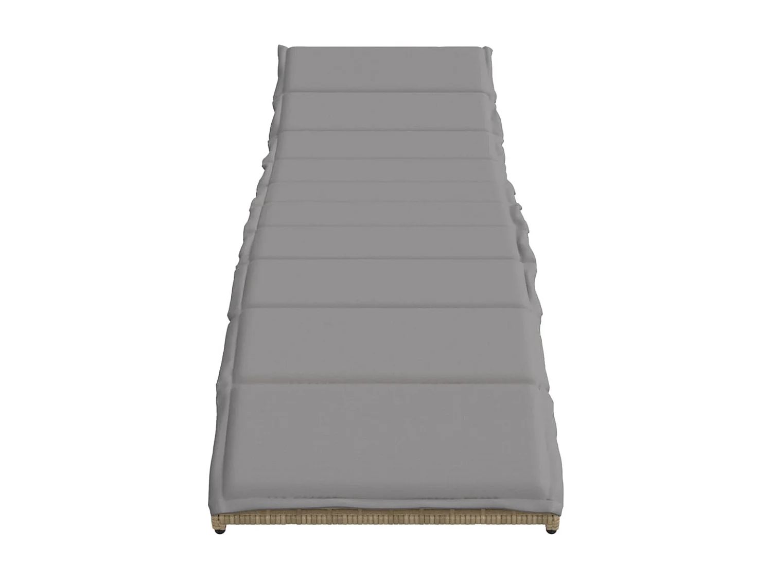 Juego de 2 tumbonas con mesa de resina trenzada beige.