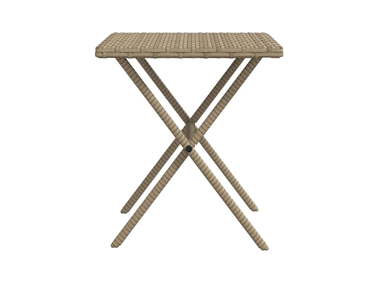 Juego de 2 tumbonas con mesa de resina trenzada beige.