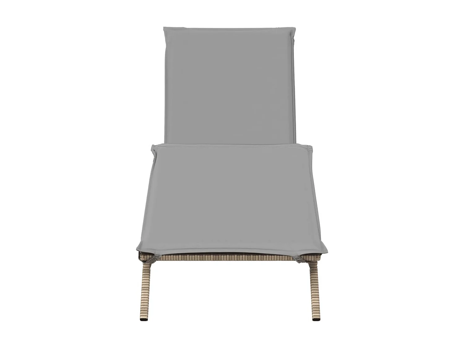 Chaise longue avec coussin beige résine tressée