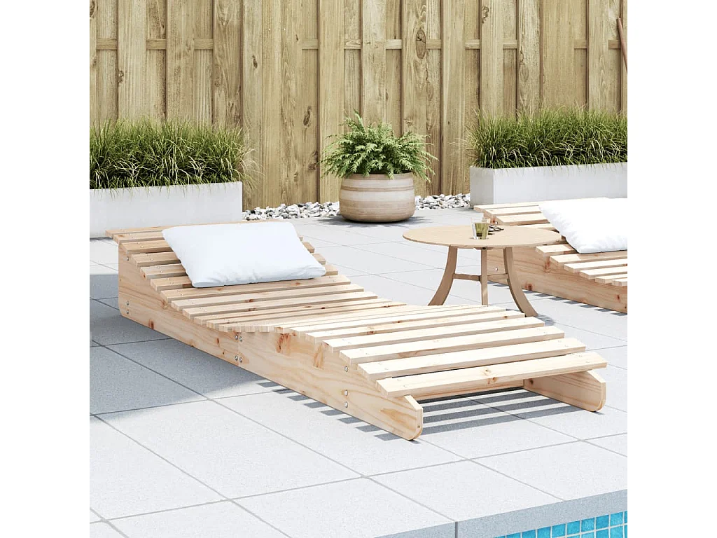 Loungesessel 205x60x31,5 cm aus massivem Kiefernholz