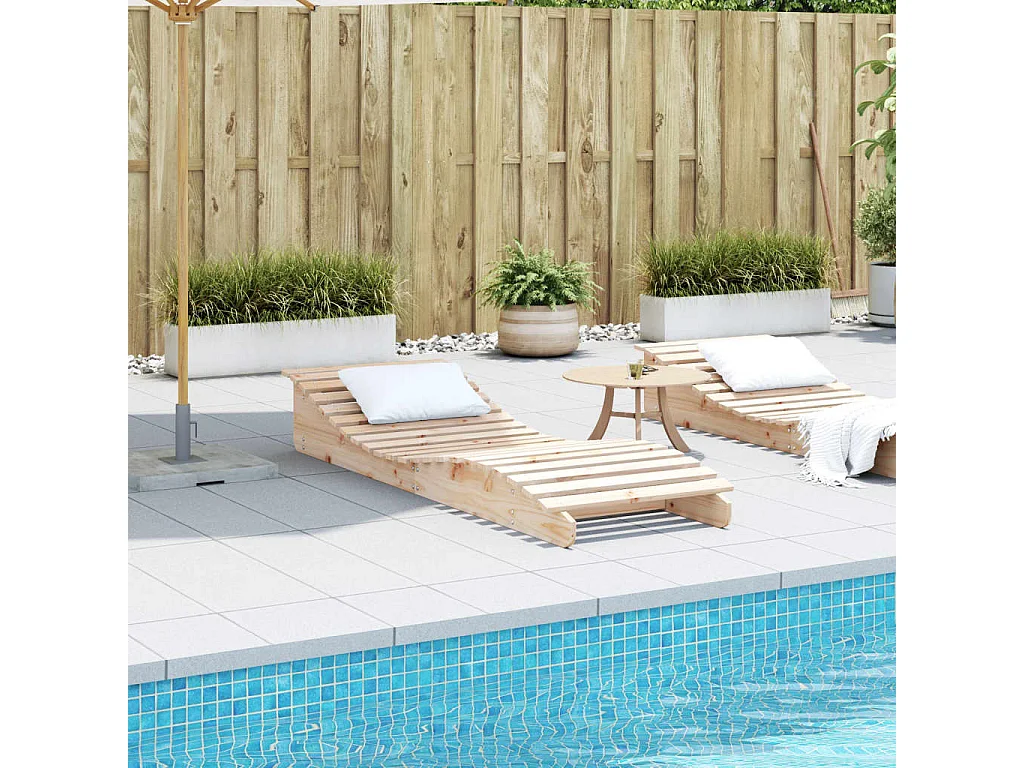 Loungesessel 205x60x31,5 cm aus massivem Kiefernholz