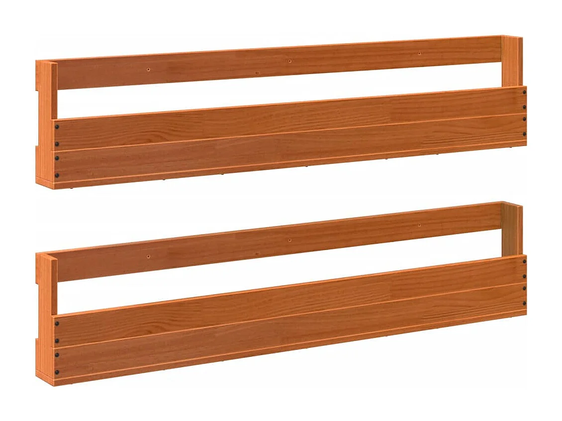 Étagères à chaussures murales 2 pcs cire marron 110x8,5x23,5 cm