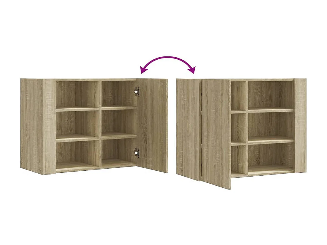 Wandkast 75x35x60 cm bewerkt hout sonoma eikenkleurig