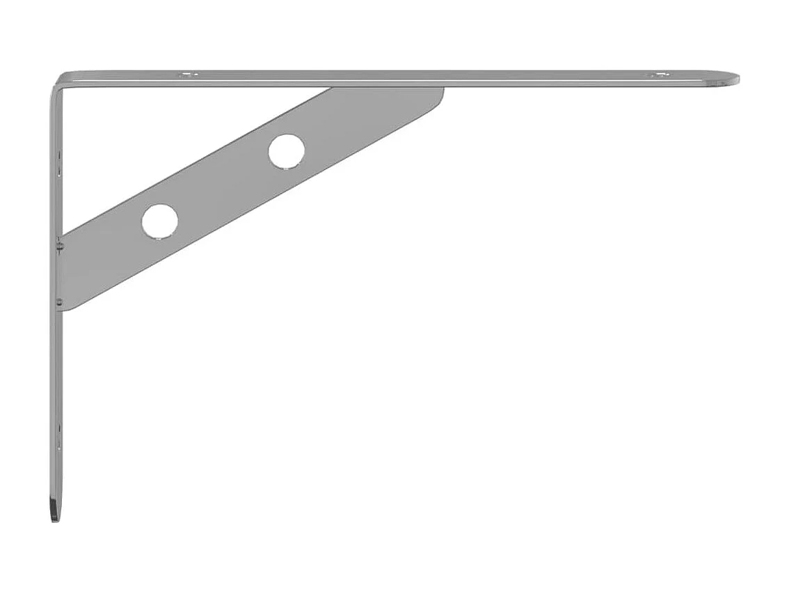 Supports d'étagères 4 pcs 20x2,5x14 cm argenté acier inoxydable