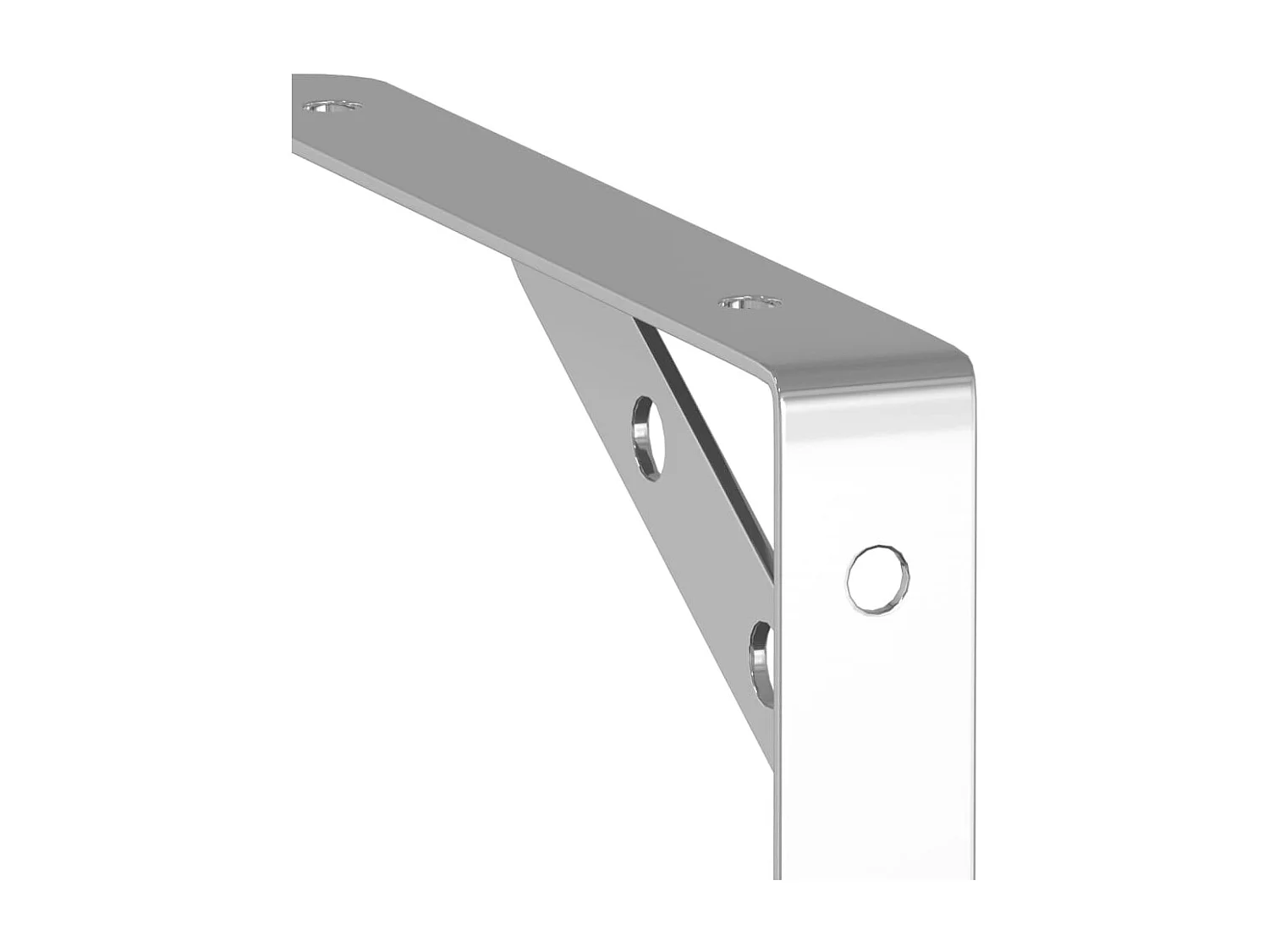 Supports d'étagères 4 pcs 20x2,5x14 cm argenté acier inoxydable