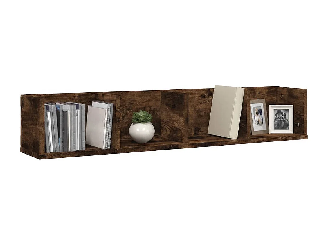 Mensola Muro Porta PC Rovere Fumo 100x18x18cm Legno Multistrato