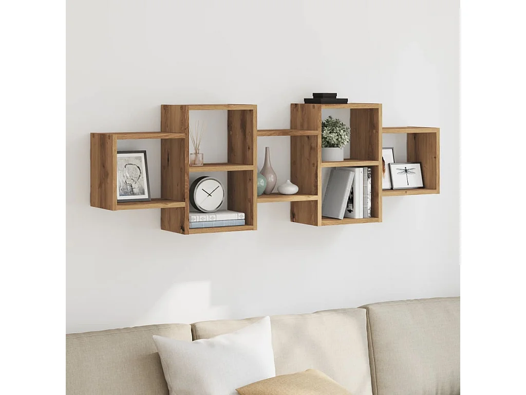 Étagère murale chêne artisanal 129x18x42 cm bois d'ingénierie
