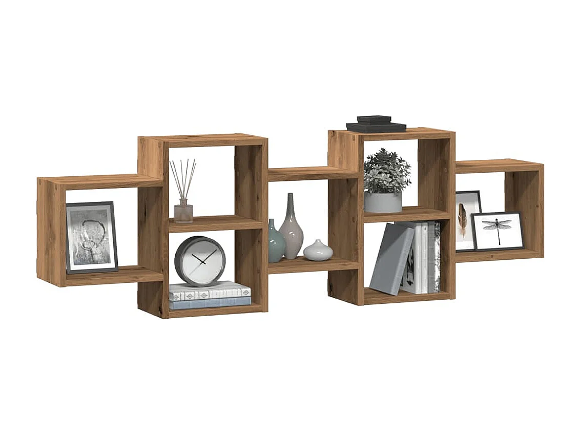 Étagère murale chêne artisanal 129x18x42 cm bois d'ingénierie