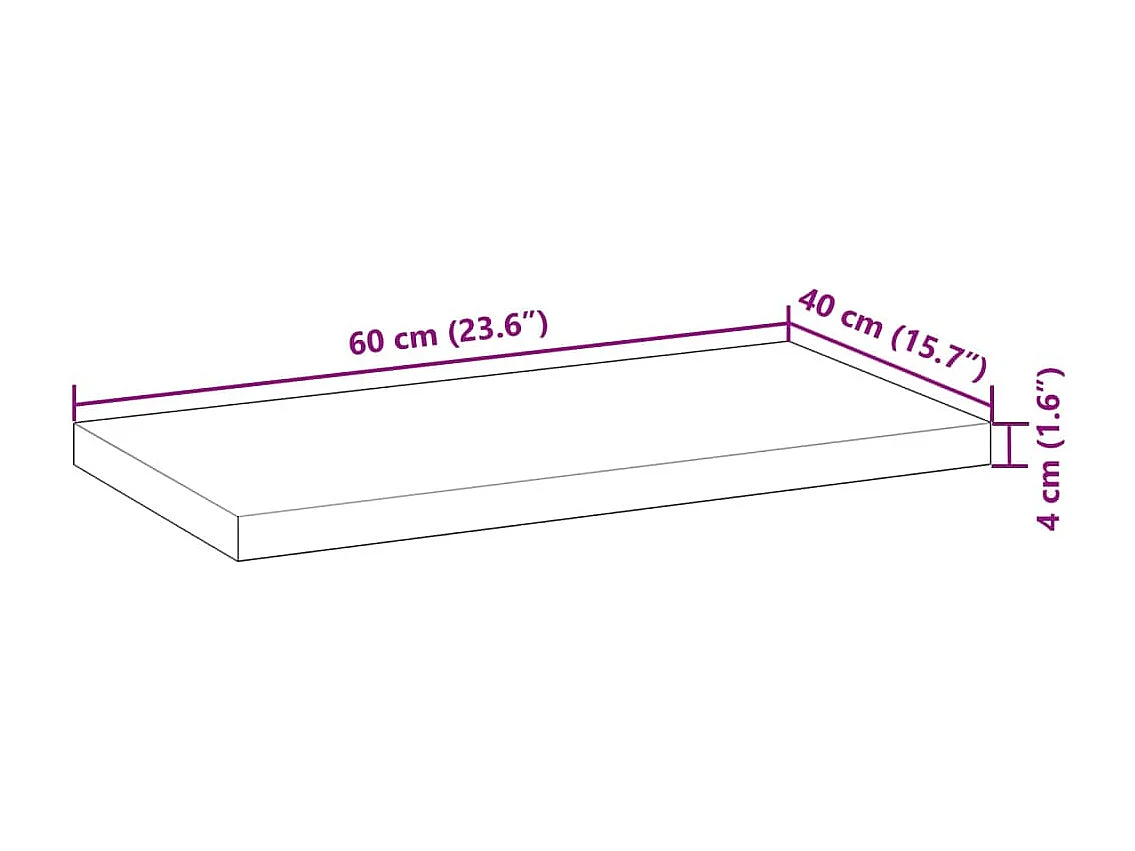 Estante flotante madera maciza de acacia sin tratar 60x40x4 cm